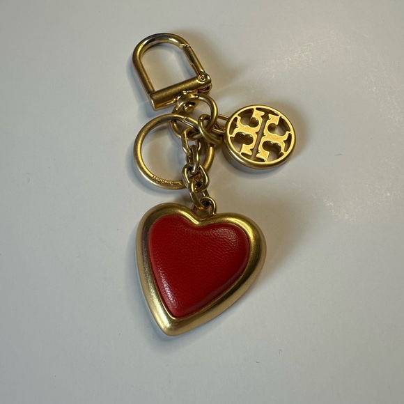 Tory Burch $198 MSRP Red Heart Keychain Bag Charm - Picture 3 of 6
